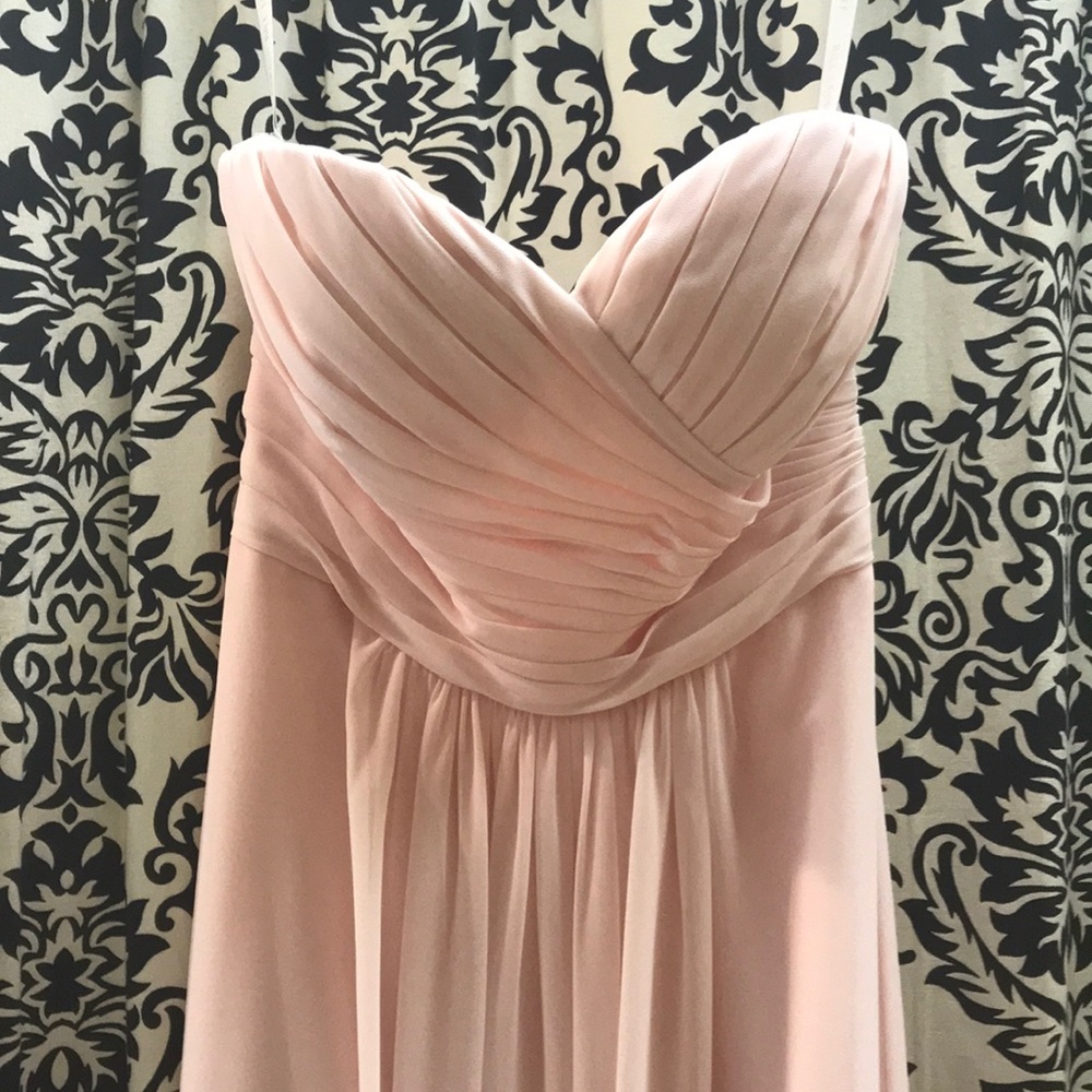 BILL LEVKOFF BLUSH PINK STRAPLESS LONG DRESS